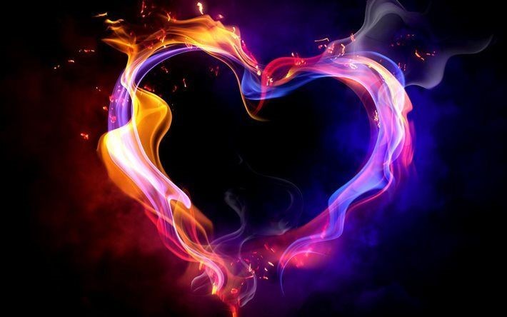 Scarica sfondi cuore, fuoco, fiamma, ardente cuore, fumo besthqwallpapers.com | L'amore è, Cuore, Immagini